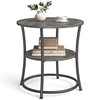 VASAGLE Side Table, Round End Table with 2 Storage Shelves