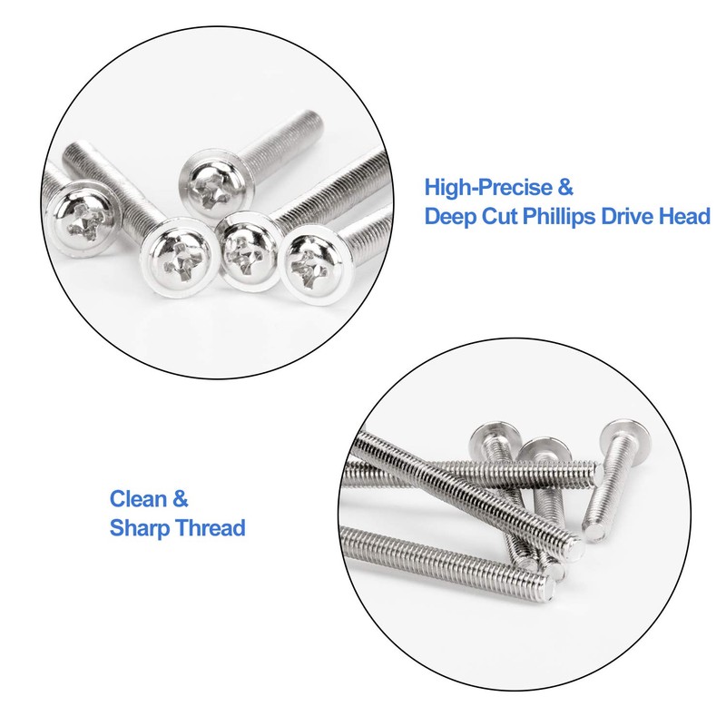 WELLOCKS Cabinet Handles Screws | M4 × 40mm Machine Screws