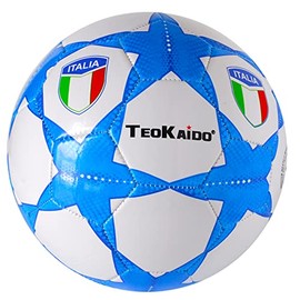 Football Training or Game Size 5 Glossy (Colour White/Sky Blue)