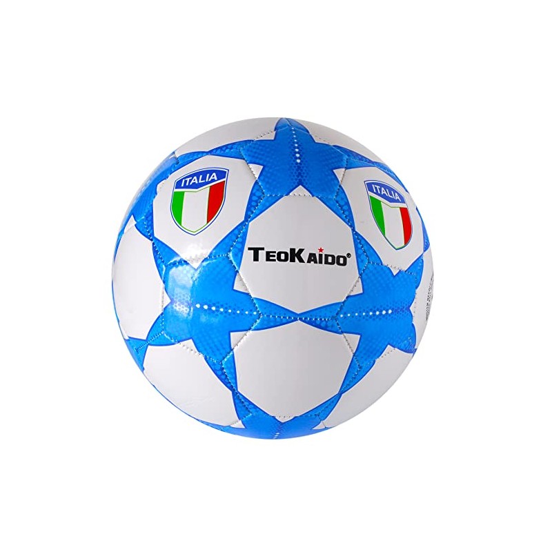 Football Training or Game Size 5 Glossy (Colour White/Sky Blue)