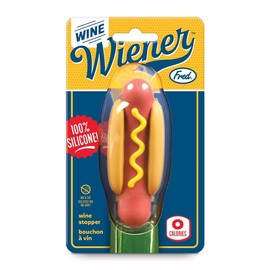Genuine Fred WINE WIENER- Silicone Hot Dog Bottle Stopper Barware
