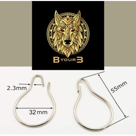 Byour3 Hooks for Awning for Outdoor Use, Steel Hooks, White, Transparent, with Galvanized Steel Mesh Eyelets, Hooks for Shower Curtain (Metal Hooks for Stick, Pack of 10)