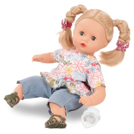 Götz 2120944 Muffin Minimaxi Doll - 33 cm Baby Doll with Blue Sleeping Eyes, Blonde Hair and Soft Body - Soft Body Doll in 8-Piece Set