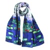 JWSilk Long Charmeuse Silk Scarf Classic Art (Waterlilies by Monet)