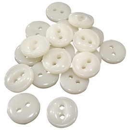 Trimming Shop Round Resin Fisheye Buttons 2 Holes Cream Colour for Clothing Fabric Knitting Sewing DIY Craft Project Crochet Fashion Designing, 11mm, 20pcs