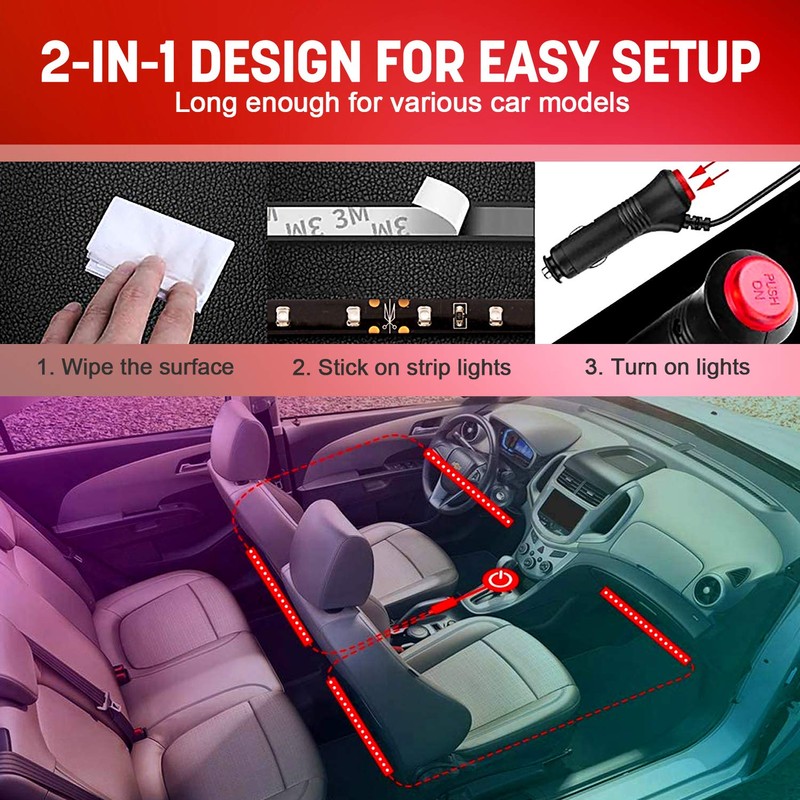 Pilot CZ-176R 4-Inch Flexi Led Strip Red 2 Piece