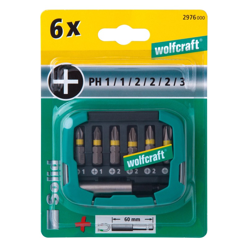 wolfcraft Bit Box Crosshead (PH 1-3), 7 Pcs. I 2976000