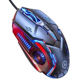 CHONCHOW Gaming Mouse Wired,6 Buttons, 4 Adjustable DPI Up to 3200 DPI, 7 Color LED Light, Wired Mouse Used for Games and Office, Mouse for Computer/Laptop/Tablets(Grey)