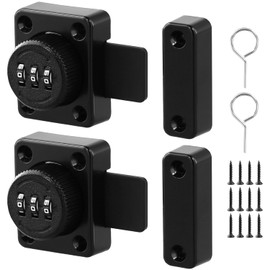 QWORK Keyless Cabinet Password Latch, Combination Lock for Wooden, Glass, Metal Doors and Drawers, Simple Installation, Secure 1000 Combinations, 2 Pcs