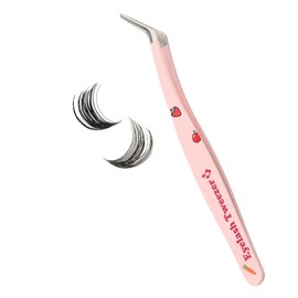 Lash Tweezers for Eyelash Extensions Lash Applicator Tool Lash Cluster Tweezers High Precision Eyelash Tweezers for Lash Extensions Tweezers for DIY Lashes Tweezers Kit Lash Tools (Pink)