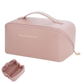 ZKSXOA Large Capacity Cosmetic Bag Women's Pencil Case Makeup Bag Pencil Case Cosmetic Travel Bag Cosmetic Bag with Compartments, Pink, pink