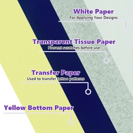 KLYNGTSK 50 Sheets Tattoo Transfer Paper Tattoo Paper Tracing Paper Stencil Tattoo Copy Paper Transfer Film Thermal Paper Die Paper Copy Paper A4 Carbon Paper for Tattoo Printer Machine