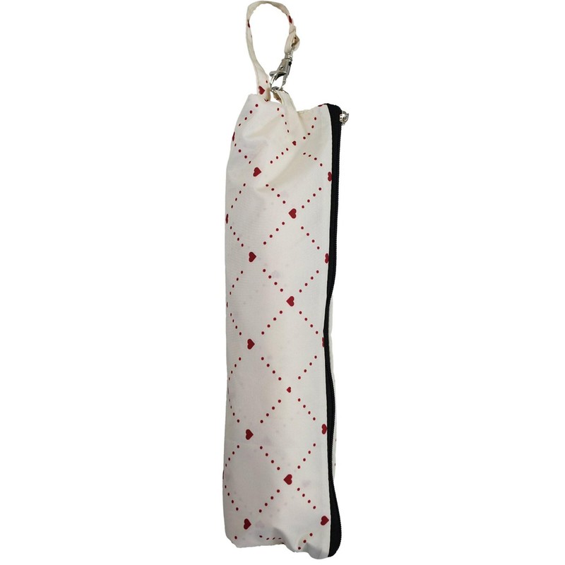 Women's Folding Umbrella, Ribs, 21.7 inches (55 cm), Stylish, Heart,