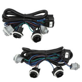 PIT66 Tail Lights Rear Light Lamp Assembly Wiring Harness Pair Compatible with Chevy Silverado 1500 1500HD 2500HD 3500 2003-2007 16531401, 16531402 Left & Right Side