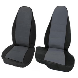 NLQR 1998-2003 Front Seat Covers for Ford Ranger Pickup 60/40 High Back Bench Seat Cover, Without Console 2Pcs Universal Fit Seat Covers Gray
