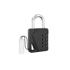 4-Digit Dial Combination Padlock - Black Includes Name Tag 2ea