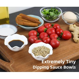 Iyulania 1.6 oz Mini Pinch Bowls, Set of 6 Wavy Small Bowls for Sauces, Dippings, Charcuterie, Condiments, Snacks