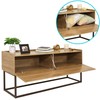 Sunnydaze 54.75-Inch Wide Industrial Console Table with Pull-Down Front Panel