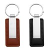 LLFYXM Leather Key Chain with Metal Key Ring,2 Pcs Stylish