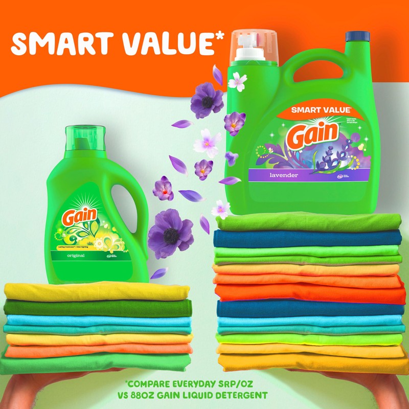 Gain + Aroma Boost Liquid Laundry Detergent Lavender Scent 107