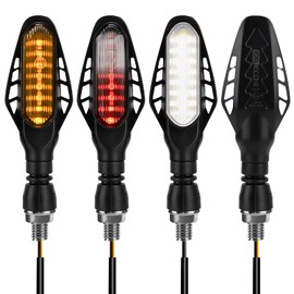 EXLECO 4 x Highlight LED Motorcycle Indicator 12 V M10 Universal LED Indicator 16 LEDs Waterproof Rear Indicator Light Motorcycle Side Indicator Light IP65 for Motocross Moped 3 Light Types