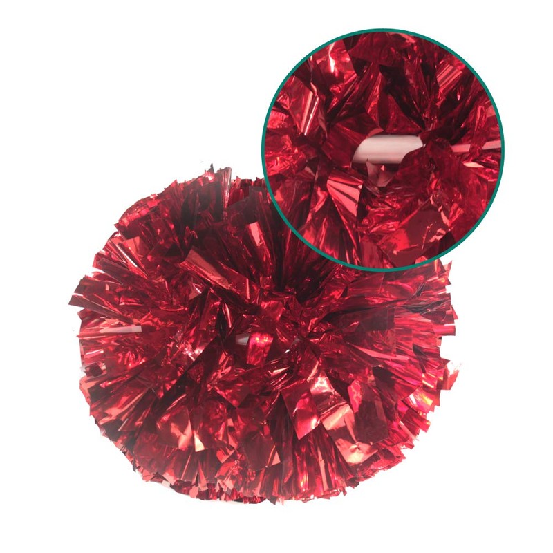 Hooshing 2PCS Red Pom Poms Cheerleading with Baton Handle for