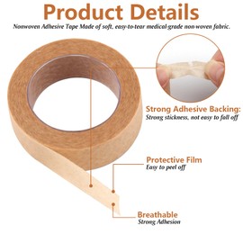 4 Rollen Nasen Tape, Flexibles und Atmungsaktives Selbstklebendes Nasen Tape, Mikroporöses Klebeband für Wimpernverlängerung, Wundversorgung und Sport, Hautfarbe (1,25 cm x 9,14 m)