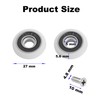 8-Pack Shower Door Rollers with M5 Screw - White Curved