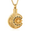XSMZB Sunflower Moon Urn Necklace for Ashes Stainless Steel Funeral