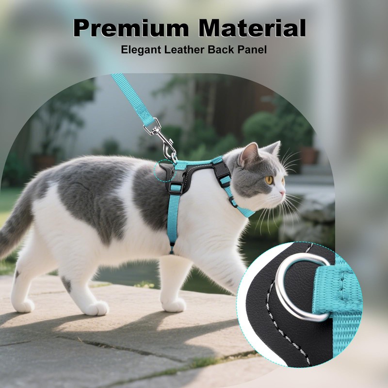 Plutus Pet Adjustable Cat Harness and Lead Set, Quick Release,