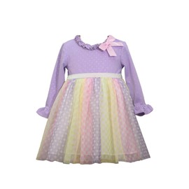 Bonnie Jean Girl's Easter Dress - Purple Pastel Tutu Dress for Baby, Toddler and Little Girls, 4
