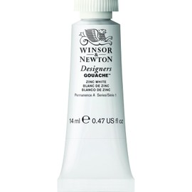 Winsor & Newton Designers Tubo de pintura Gouache, Tubo 14 ml, Blanco zinc, 14-ml Tube, 1