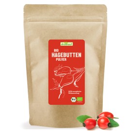 dreikraut Organic Rosehip Powder | 250g | Raw Food Quality Ground | Wild Collection from Europe | 100% Whole Rosehip