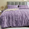 MUXHOMO Duvet Cover Full Size, Reversible Floral Grayish Purple Duvet