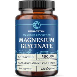 Magnesium Glycinate 500mg | Chelated for High Absorption | Muscle Relaxation, Bones, Heart, Nerve, Rest & Calm Support for Women & Men | Magnesium Chelate Supplement & Bisglycinate Complex | 120ct