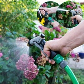 Navaris Hochdruck Gartenbrause Metall Schlauchspritze - flexibel Verstellbarer Wasserdurchfluss - tropfsicher - Garten Spritze Gartenschlauch Brause