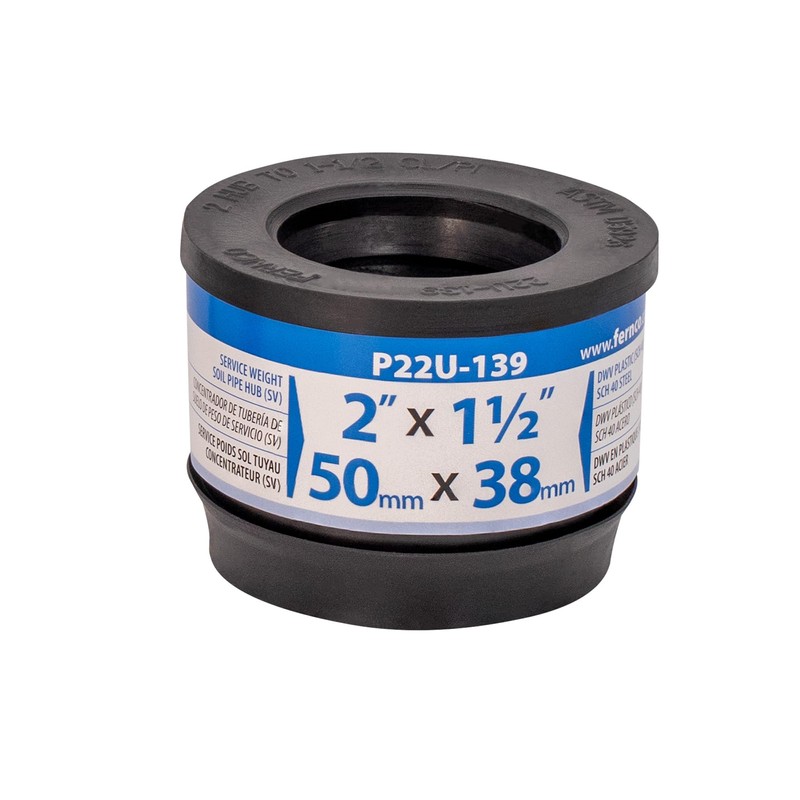 Fernco P22U-139 2-in. Service Weight Cast Iron Hub to 1.5-in.