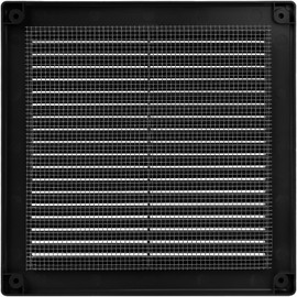 Vent Systems 6" x 6" Inch (Opening Dimensions) - Pack of 2 - Plastic Black Soffit Vent Cover - Flat Square Air Vent Grille - Air Vent Deflector - HVAC 8" x 8" Inch (Overall Dimensions)