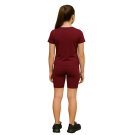PopCouture Girls Premium Activewear Gymnastics Sports Cycling Shorts Maroon 1-2 Year
