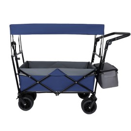ESPIDOO 480Lbs Collapsible Wagon with Canopy: Heavy Duty Folding Cart with All-Terrain Wheels & Storage Pockets - Large Capacity Utility Wagon for Family Camping & Outdoor Gear Transport