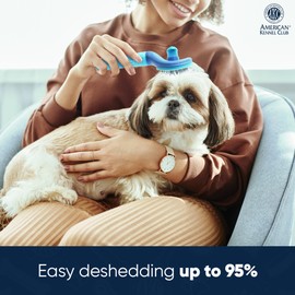 American Kennel Club AKC Self-Cleaning Pet Grooming Slicker Brush for Cats and Dogs, All Breeds and Coat Types