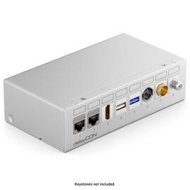 deleyCON 8 Port Patch Panel Housing 1 HE for 14.9 mm x 17 mm Keystone Module with e.g. RJ45 Coaxial Connector BNC F-Connector Antenna Connector RJ-11 RCA Jack USB Toslink PS2 HDMI - Grey