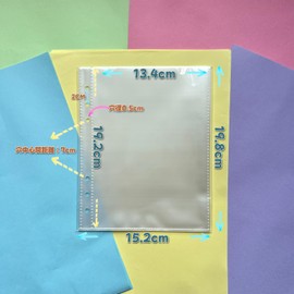 A5 Sealing Pad Refills, 40 Sheets, Mini, 6 Holes, Transparent, Polypropylene Sheet, Comes with Release Paper, For Binders, Notebook Storage, 6.0 x 7.8 inches (152 x 198 mm), Clear Seal Mount