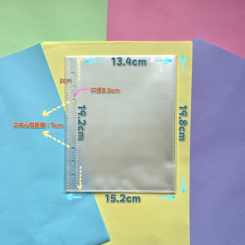 A5 Sealing Pad Refills, 40 Sheets, Mini, 6 Holes, Transparent,