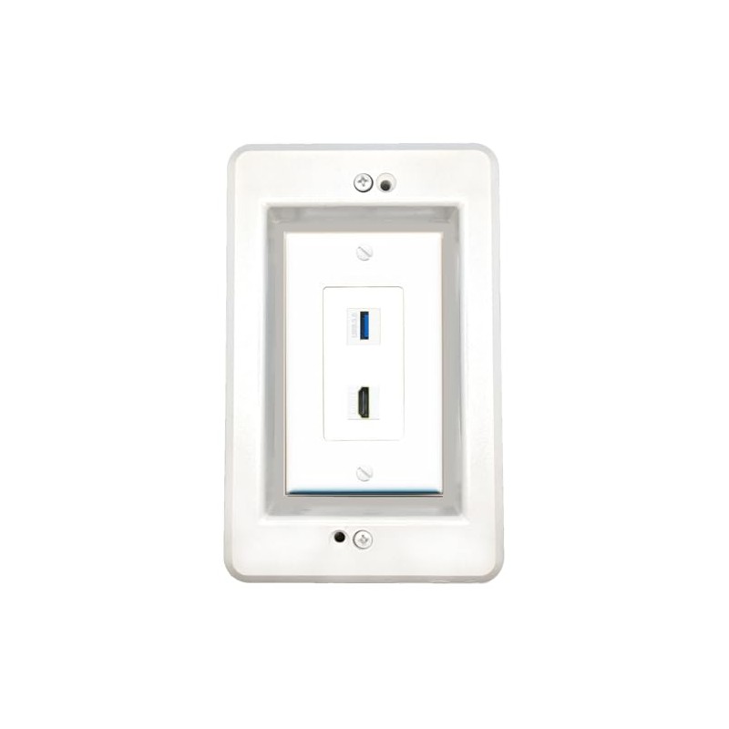 RiteAV in-Wall Cable Management Kit Recessed Outlet HDMI USB-3 Wall