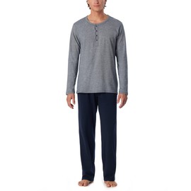 Schiesser Men's Long Pyjamas with Button Placket, Nightwear Set
