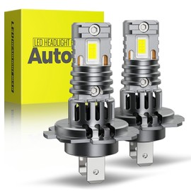 Autoyes H7 LED Headlight for Hi/Lo Cars, Compatible with New Standard Vehicle Inspections, 8 Times Brighter, 24,000 LM, 6500K White Light, H7 LED, Mini Size, 1:1, Non-Polarity, No Adapter, Easy