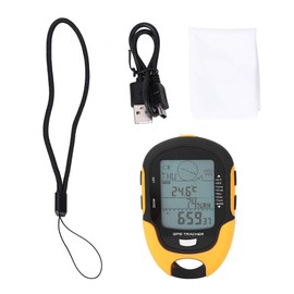 Wakects Digital Altimeter Barometer Digital Multifunction GPS Altimeter Barometer Compass Portable Camping Outdoor Hiking Altimeter with Flashlight