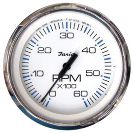 Faria 33807 Chesapeake 6000 RPM Tachometer , White