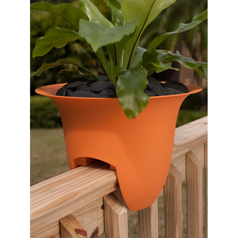 Rail Planter Red 18" Rnd